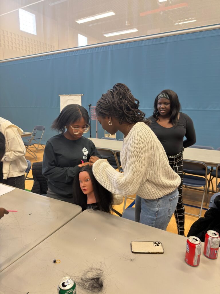 CYAC members at the braiding workshop, Calgary, 2026